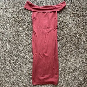 Fuchsia Midi Length Off the Shoulder XS Dress